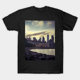 Manhattan Skyline Sunset Dumbo Brooklyn NYC T-Shirt